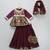 Purple Brocade Kurti Lehenga Set