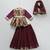 Purple Brocade Kurti Lehenga Set