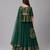 Green Brocade Kurti Lehenga Set