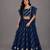 Blue Chanderi Frill Blouse Lehenga Set