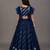 Blue Chanderi Frill Blouse Lehenga Set