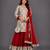 Maroon Beige Printed Kurta Lehenga Set