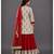 Maroon Beige Printed Kurta Lehenga Set