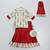 Maroon Beige Printed Kurta Lehenga Set