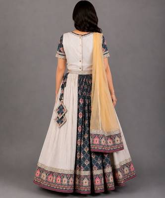 Off White Black Diamond Print Lehenga Set 2