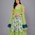 Green Organza Frill Printed Lehenga Set