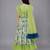 Green Organza Frill Printed Lehenga Set