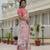 chinon pink designer digital printed mirror border saree