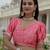 chinon pink designer digital printed mirror border saree