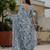 chinon grey designer digital printed mirror border saree