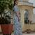 chinon grey designer digital printed mirror border saree