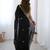 fendy satin black sequance thread codding embroidery work saree