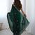fendy satin green sequance thread codding embroidery work saree