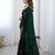 fendy satin green sequance thread codding embroidery work saree