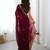 fendy satin maroon sequance thread codding embroidery work saree