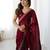 fendy satin maroon sequance thread codding embroidery work saree