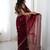 fendy satin maroon sequance thread codding embroidery work saree