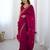 fendy satin pink sequance thread codding embroidery work saree