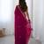 fendy satin pink sequance thread codding embroidery work saree