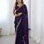 fendy satin purple sequance thread codding embroidery work saree