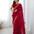 fendy satin red sequance thread codding embroidery work saree
