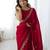 fendy satin red sequance thread codding embroidery work saree