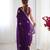 fendy purple designer beads moti val sequance work saree