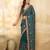 morpeach satin floral embroidery with zarkan work  saree with unstitched blouse piece for women