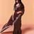 Brown satin sequence embroidery work saree with unstitched blouse piece