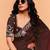 Brown satin sequence embroidery work saree with unstitched blouse piece