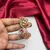 Ruby Red Kundan Open Cuff Bracelet, Gold Tone Bridal Kada, Indian Wedding Jewelry