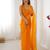 fendy yellow designer beads moti val sequance work saree