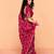 Pink satin sequence embroidery work saree with unstitched blouse piece