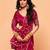 Pink satin sequence embroidery work saree with unstitched blouse piece