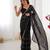 sitara chiffon black designer beads moti val sequance work saree