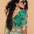 green silk blend embroidery sequence work saree with unstitch blouse piece for women 