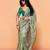 green silk blend embroidery sequence work saree with unstitch blouse piece for women 
