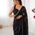 sitara chiffon black designer beads moti val sequance work saree