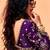 Purple satin sequence with zarkan work saree with unstitched blouse piece