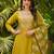  Embroidery Work Viscose Silk Blend Fabric Flared Anarkali Pant and Dupatta Set