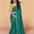 Darkgreen satin embroidery sequence work saree with unstitch blouse piece for women