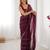 sitara chiffon wine designer beads moti val sequance work saree