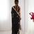 silk blend black designer beads moti val sequance work saree