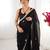 silk blend black designer beads moti val sequance work saree