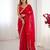 silk blend red designer beads moti val sequance work saree