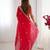 silk blend red designer beads moti val sequance work saree