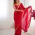 silk blend red designer beads moti val sequance work saree
