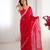 silk blend red designer beads moti val sequance work saree