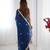 silk blend blue designer beads moti val sequance work saree