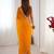 silk blend yellow designer beads moti val sequance work saree
